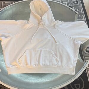 AllSaints Cream Hoodie with Label Detail
